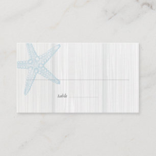 Tarjeta De Mesa Starfish Rustic Beach Wood Blue Gray