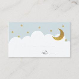Tarjeta De Mesa Stars & Moon Baby Blue Boy