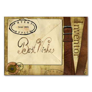 Tarjeta De Mesa Steampunk deja un mensaje para la feliz pareja