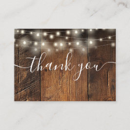 Tarjeta De Mesa String Luces Rustic Barn Wood Boda Gracias