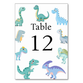 Tarjeta De Mesa Stylish Dinosaur Baby Shower White