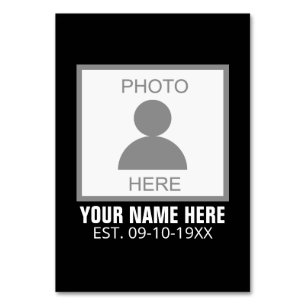 Tarjeta De Mesa Su foto aquí Nombre y edad