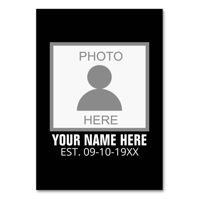 Tarjeta De Mesa Su foto aquí Nombre y edad (Anverso)