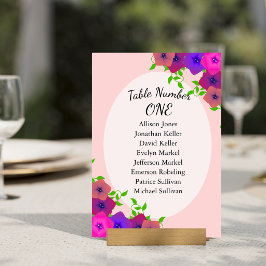 Tarjeta De Mesa Suave Petunia Rosa Romántica