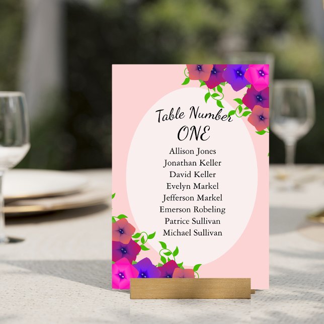 Tarjeta De Mesa Suave Petunia Rosa Romántica (Subido por el creador)