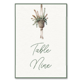 Tarjeta De Mesa Suculentas: Planta Verde Botánica Chic Boho