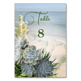 Tarjeta De Mesa Suculentas tonalidades de azul pálido