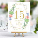 Tarjeta De Mesa Suculento Boda Terrario de color de agua<br><div class="desc">Trae un toque de desierto a su mesa con estos suculentos números de mesas de terrario de color agua. Cada tarjeta presenta un ilustracion acuático pintado a mano de suculentos vibrantes, creando una estética natural y moderna. Personalice sus números de mesa para guiar a sus huéspedes y añadir un toque...</div>