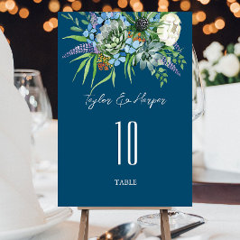 Tarjeta De Mesa Suculento color de agua Floral Bouquet Boho Boda