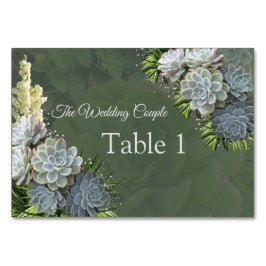 Tarjeta De Mesa Suculentos tonos de azul pálidoTarjetas de mesa