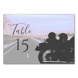 Tarjeta De Mesa Sueños del Boda de motocicleta de Open Road