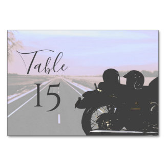 Tarjeta De Mesa Sueños del Boda de motocicleta de Open Road