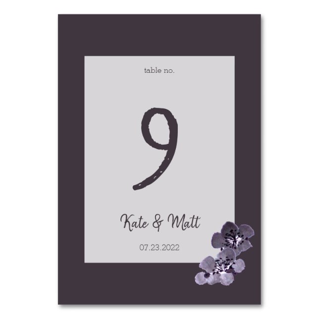 Tarjeta De Mesa Sumie de ciruela (Reverso)