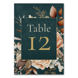 Tarjeta De Mesa Summer Forest Witch Teal Table Number