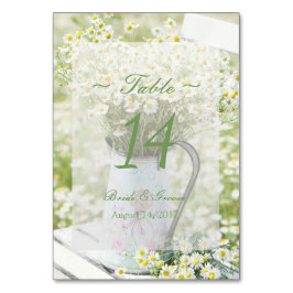 Tarjeta De Mesa Summerfield Daisies Chamomile Boda Número de tabla