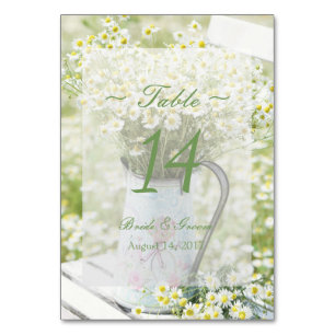 Tarjeta De Mesa Summerfield Daisies Chamomile Boda Número de tabla
