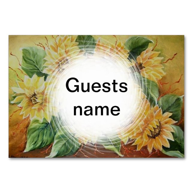 Tarjeta De Mesa Sunflower (Reverso)