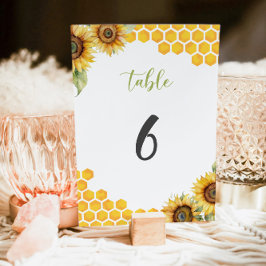 Tarjeta De Mesa Sunflower Bee Honey Baby Shower