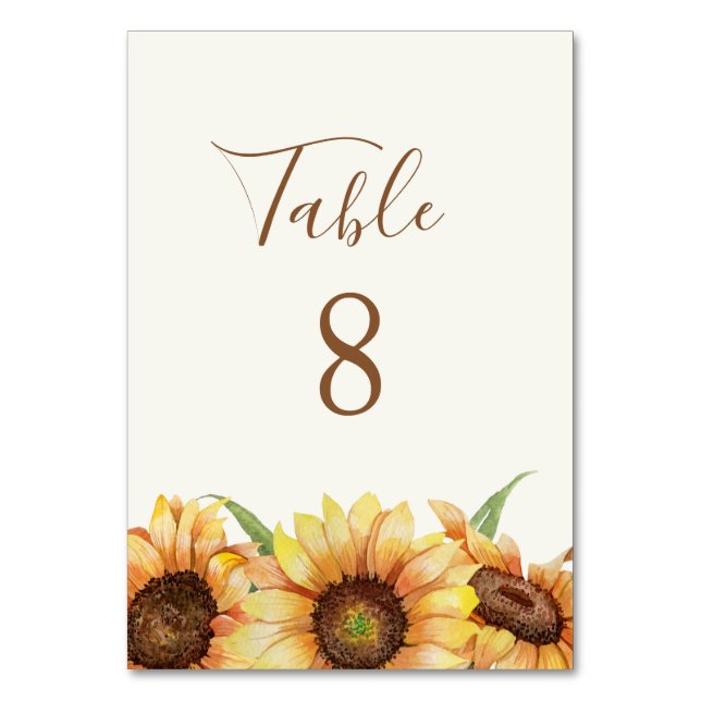 Tarjeta De Mesa Sunflower Country | BODA (Anverso)