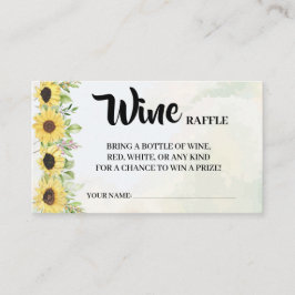 Tarjeta De Mesa Sunflower Wine Raffle Ticket Bridal Shower