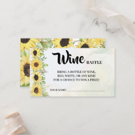 Tarjeta De Mesa Sunflower Wine Raffle Ticket Bridal Shower