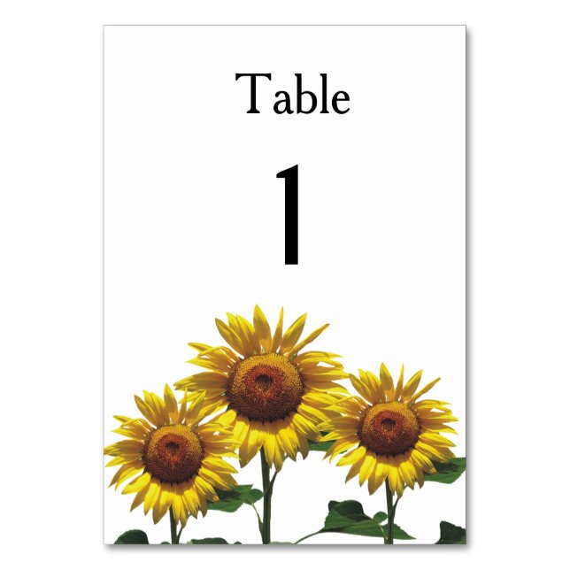 Tarjeta De Mesa Sunflowers Bodas baratos paquetes Juegos Kits (Anverso)