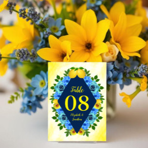 Tarjeta De Mesa Sunny Lemon Floral Boda