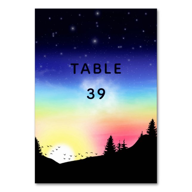 Tarjeta De Mesa Sunset (Anverso)