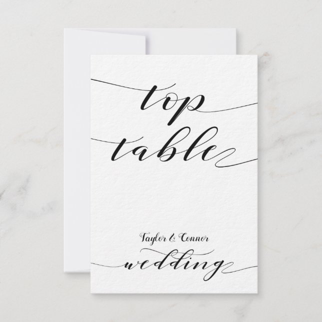 Tarjeta de mesa superior del Boda de caligrafía ru (Anverso)