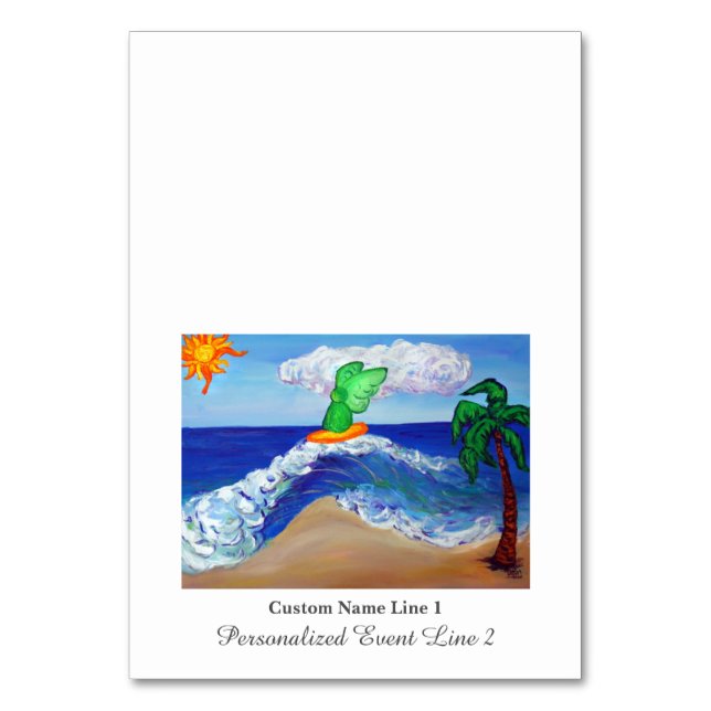 Tarjeta De Mesa Surfing Angel Raphael Table Tent Cards (Anverso)