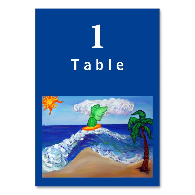 Tarjeta De Mesa Surfing Raphael Angel Personalizado Table Cards (Anverso)