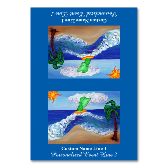 Tarjeta De Mesa Surfing Raphael Angel Personalizado Table Tent (Anverso)