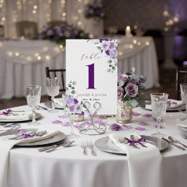 Tarjeta De Mesa Susurros de Lavanda: Elegancia en Flor