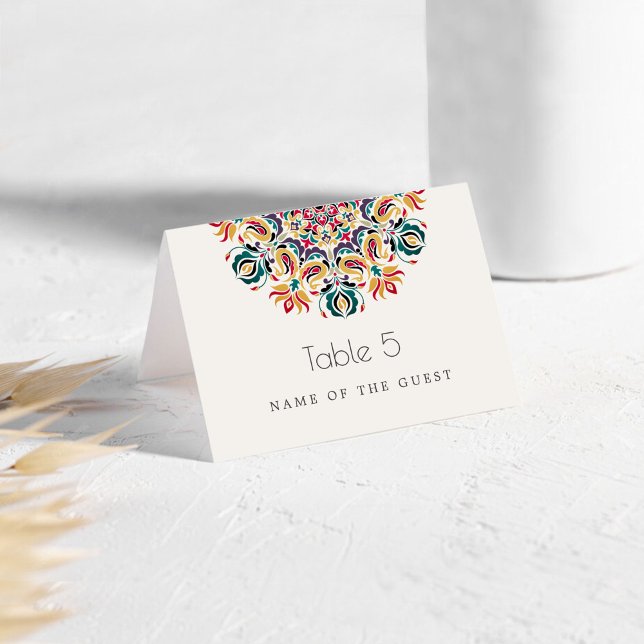 Tarjeta De Mesa Swan Birds Lotus Floral Mandala Place Cards (Subido por el creador)