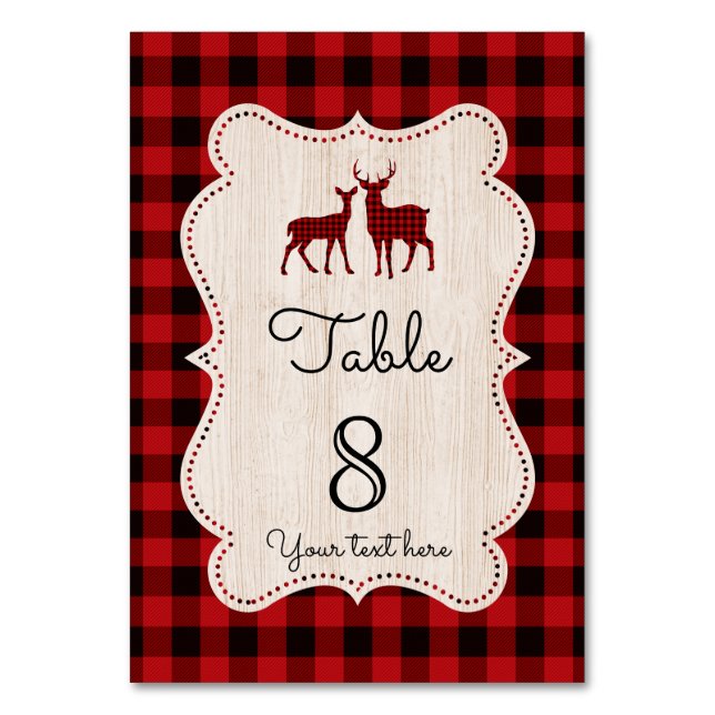 Tarjeta De Mesa Sweet Lumberjack Little Hunter Baby Shower (Anverso)