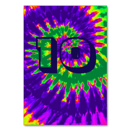 Tarjeta De Mesa Tabla 10 Boda de colorantes de espiral morado y ve