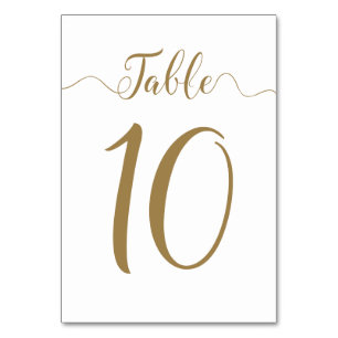 Tarjeta De Mesa Tabla 10 Números de tabla de Bodas de oro