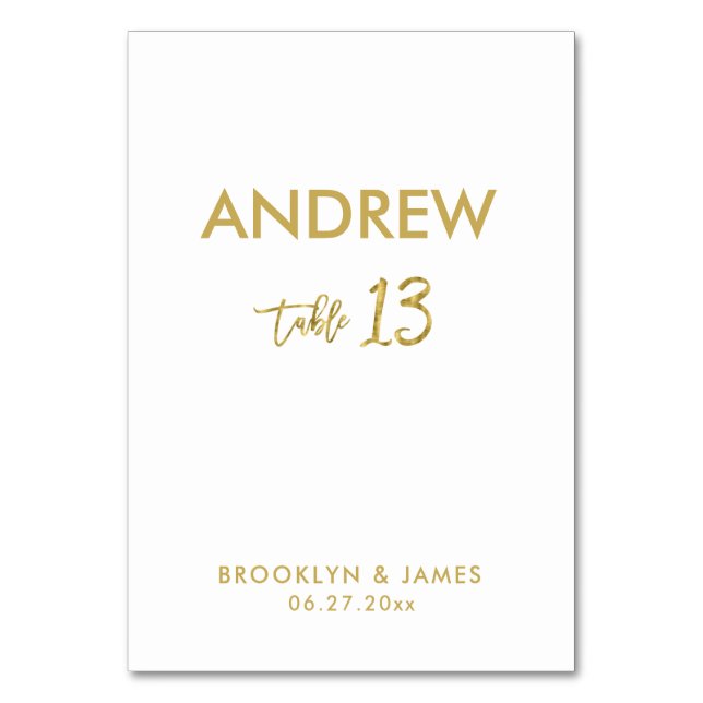 Tarjeta De Mesa Tabla 13 Boda de efectos de Relieve metalizado dor (Anverso)