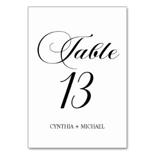 Tarjeta De Mesa Tabla 13 Número de tabla de Bodas de guiones moder