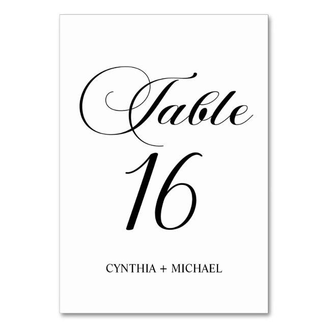 Tarjeta De Mesa Tabla 16 Número de tabla de Bodas de guiones moder (Anverso)