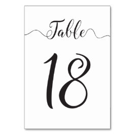 Tarjeta De Mesa Tabla 18 Bodas Números de tabla