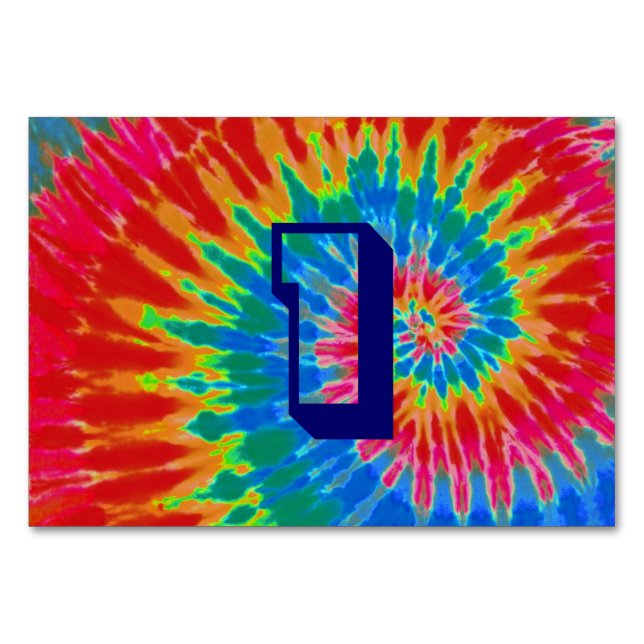 Tarjeta De Mesa Tabla 1 Boda de tinte de espiral (Reverso)