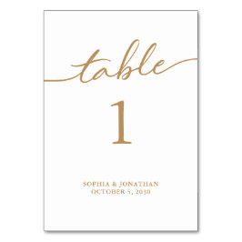 Tarjeta De Mesa Tabla 1 Boda personalizado de caligrafía de oro