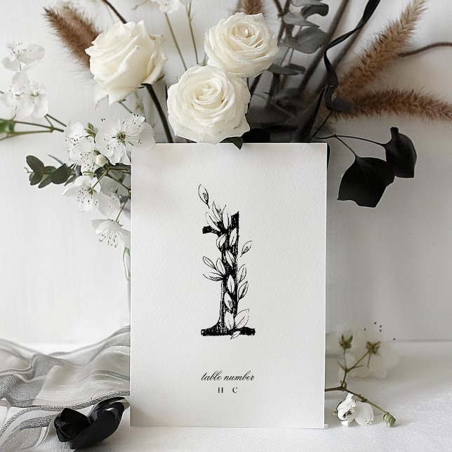 Tarjeta De Mesa Tabla 1 Hermoso Boda de guirnaldas florales (Subido por el creador)