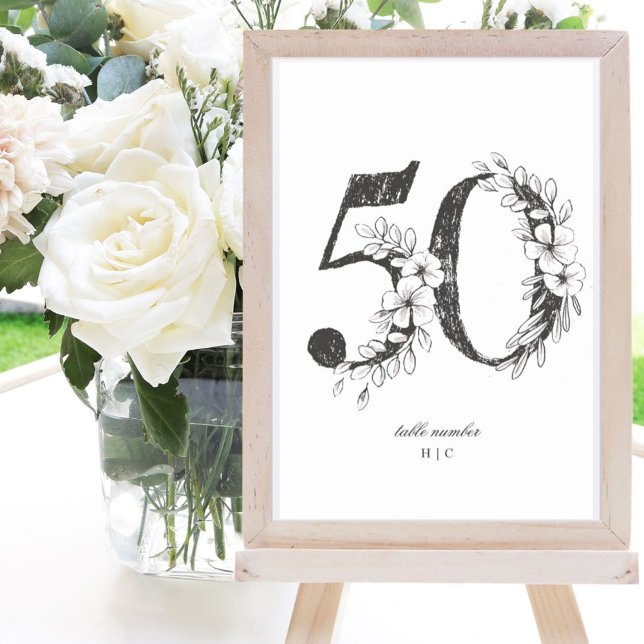 Tarjeta De Mesa Tabla 50 Hermosa Boda de guirnaldas florales (Subido por el creador)