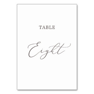 Tarjeta De Mesa Tabla 8 de caligrafía de tazas delgadas