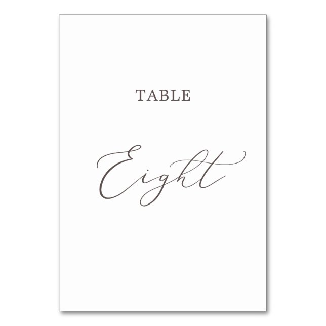 Tarjeta De Mesa Tabla 8 de caligrafía de tazas delgadas (Anverso)