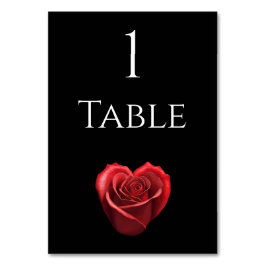 Tarjeta De Mesa Tabla boda Número-Rojo en forma de corazón-