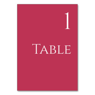 Tarjeta De Mesa Tabla boda Número-Viva Magenta y Blanco