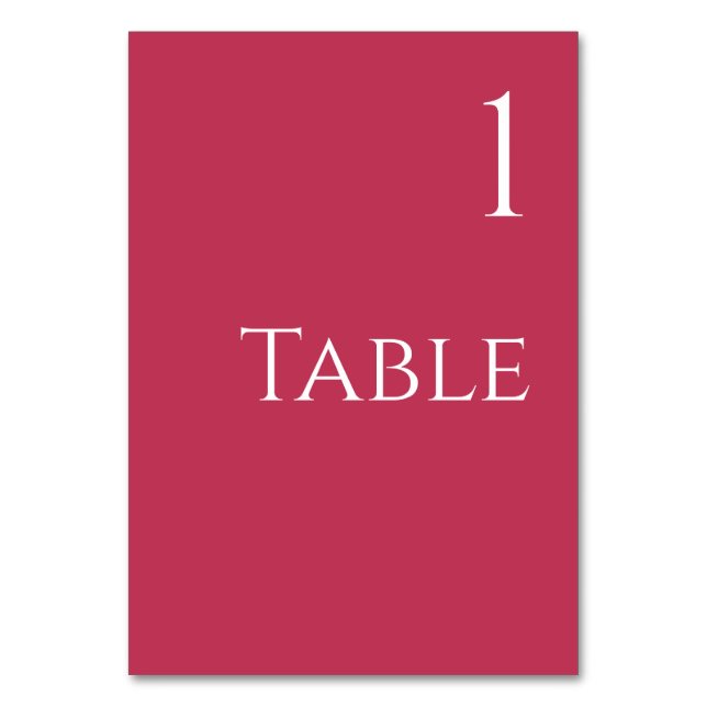 Tarjeta De Mesa Tabla boda Número-Viva Magenta y Blanco (Anverso)